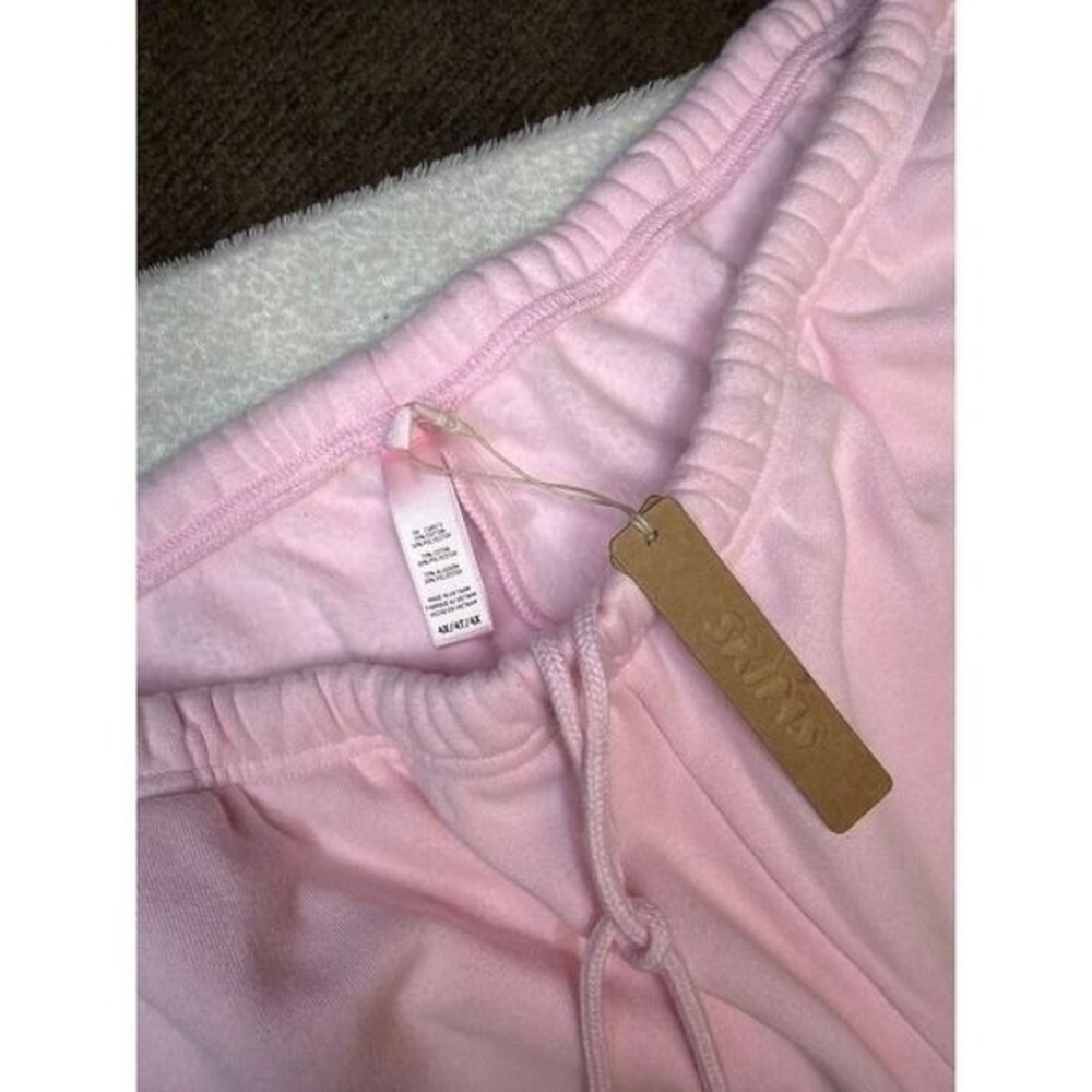 NWT SKIMS Cotton Fleece Classic Jogger Petal Pink Sweatpants Plus Size 4X - Picture 4 of 5